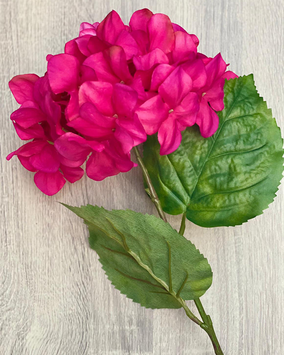 Faux Hydrangea Stem - Bright Fuchsia