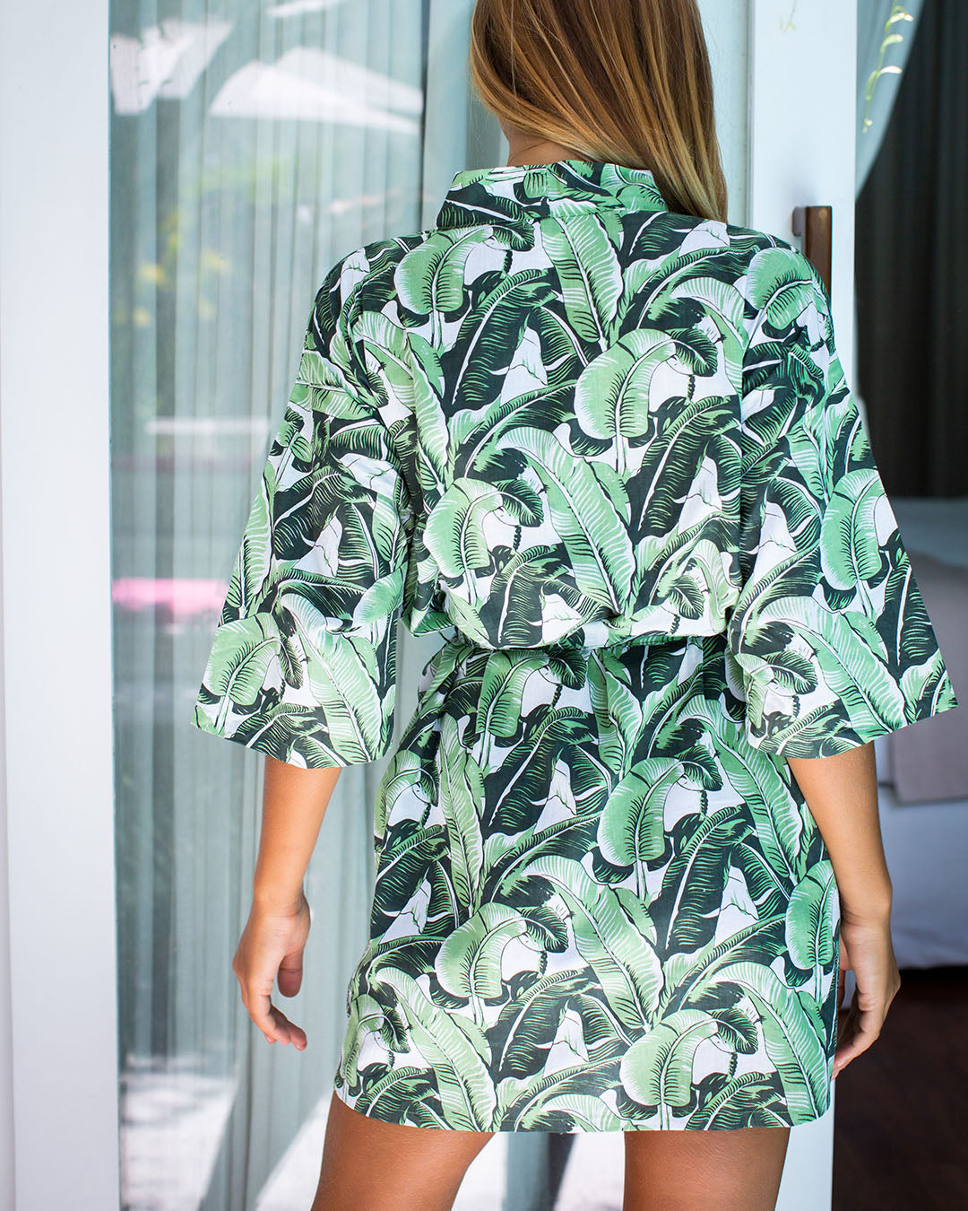 Christine Robe - Green Banana Leaf