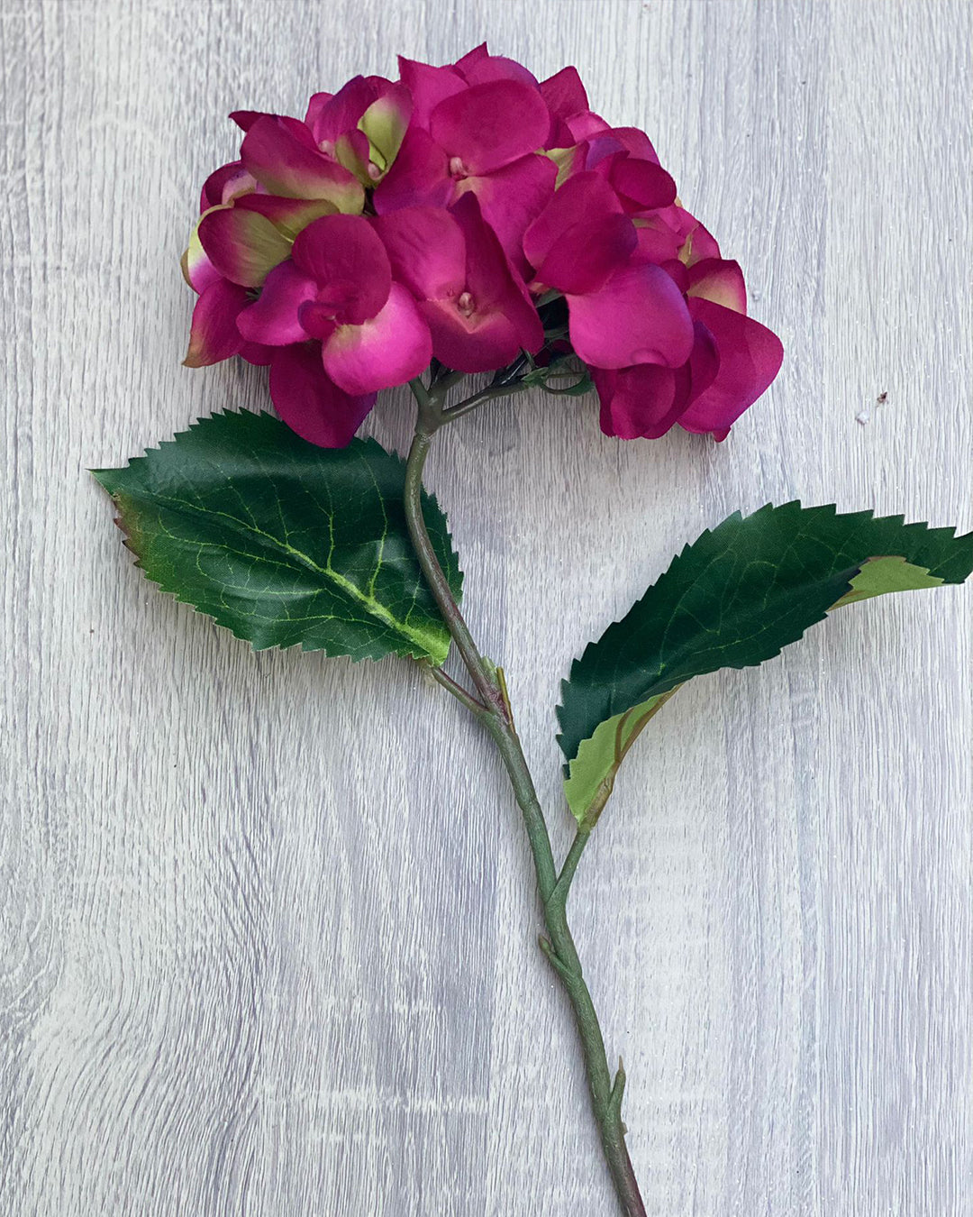 Faux Hydrangea Stem - Tonal Fuchsia