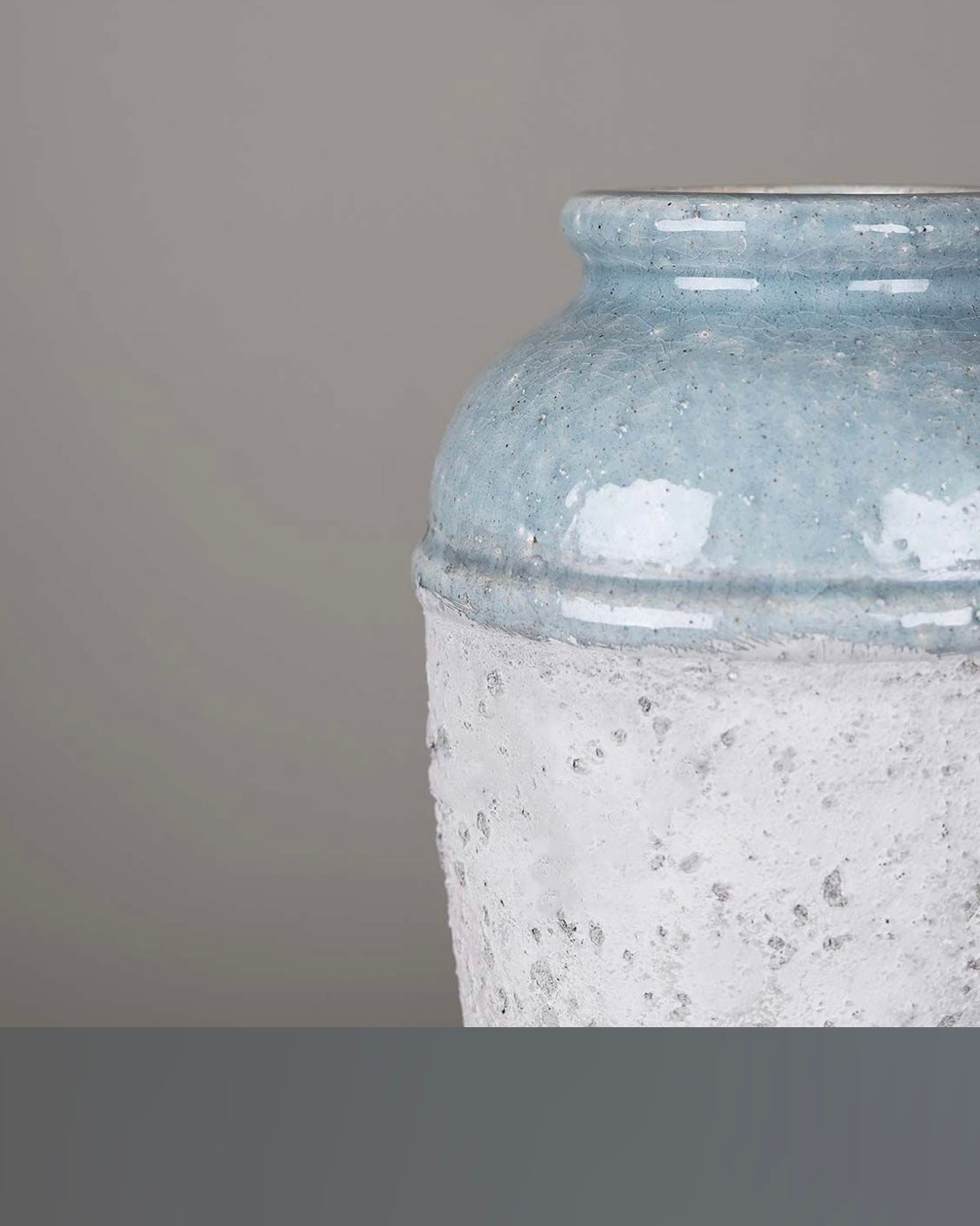 Two Tone Blue Stoneware Vase