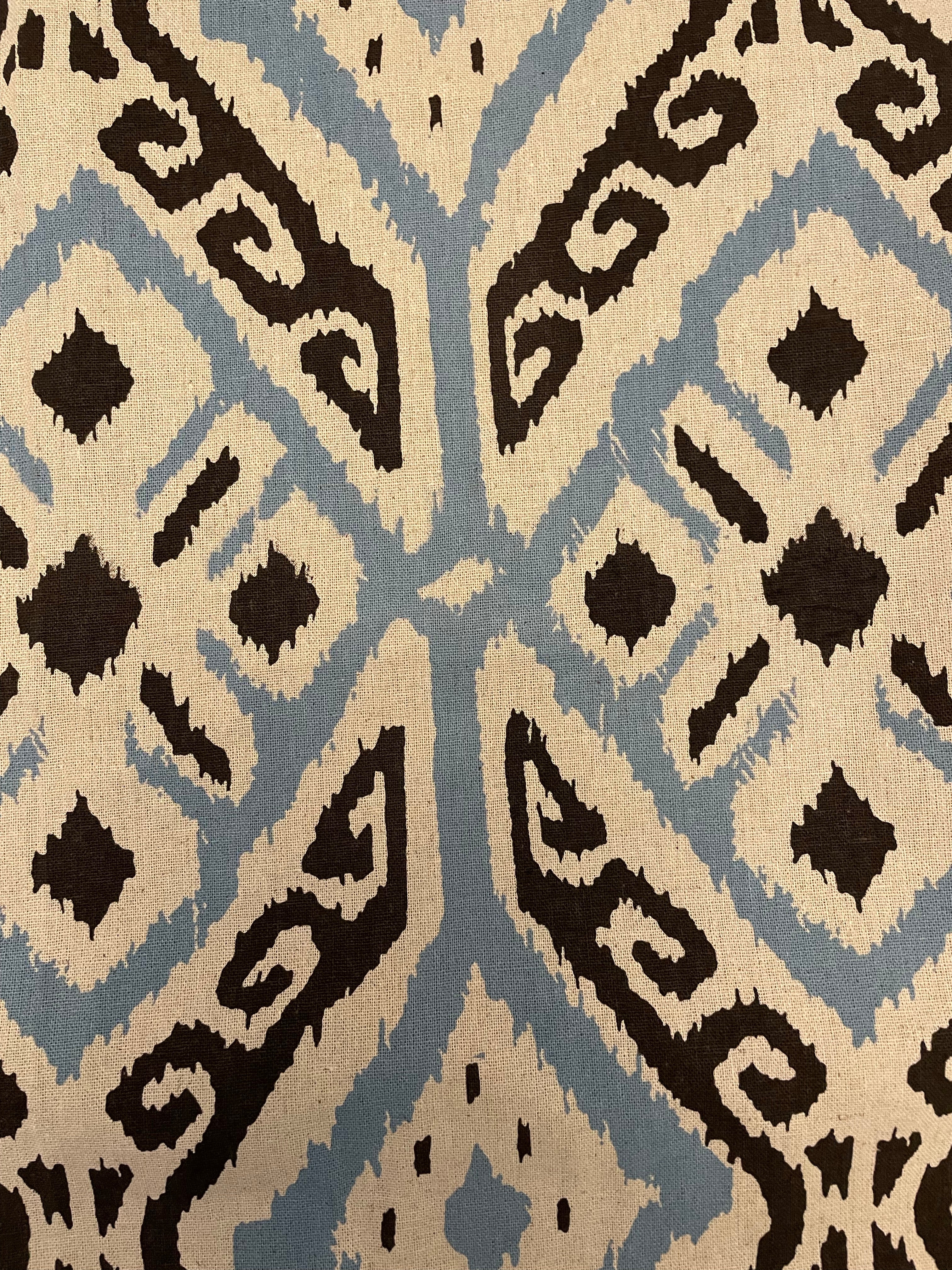 Light Blue/Black Batik - Cushion Cover