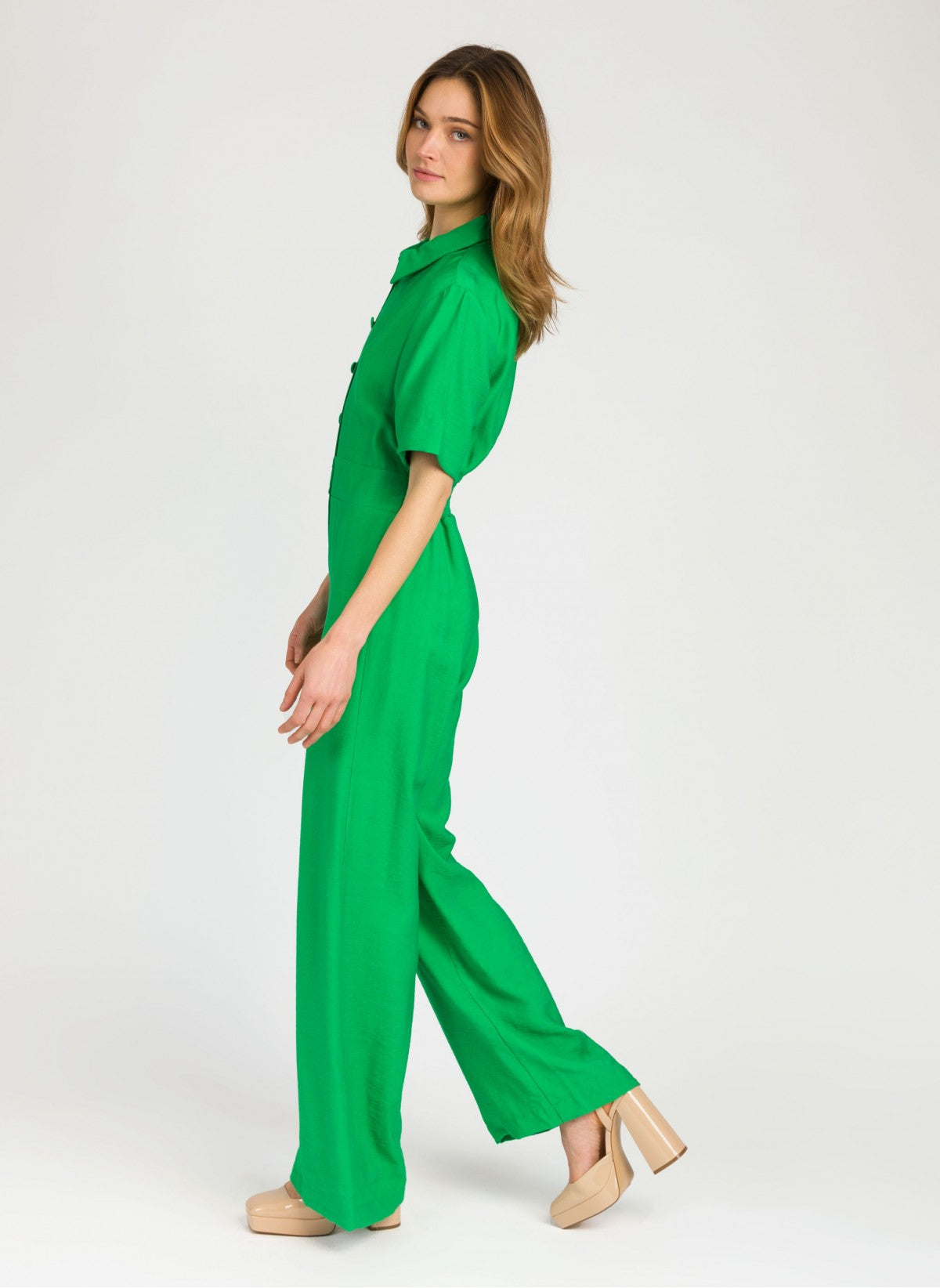 Mindy Shirt Collar Jumpsuit