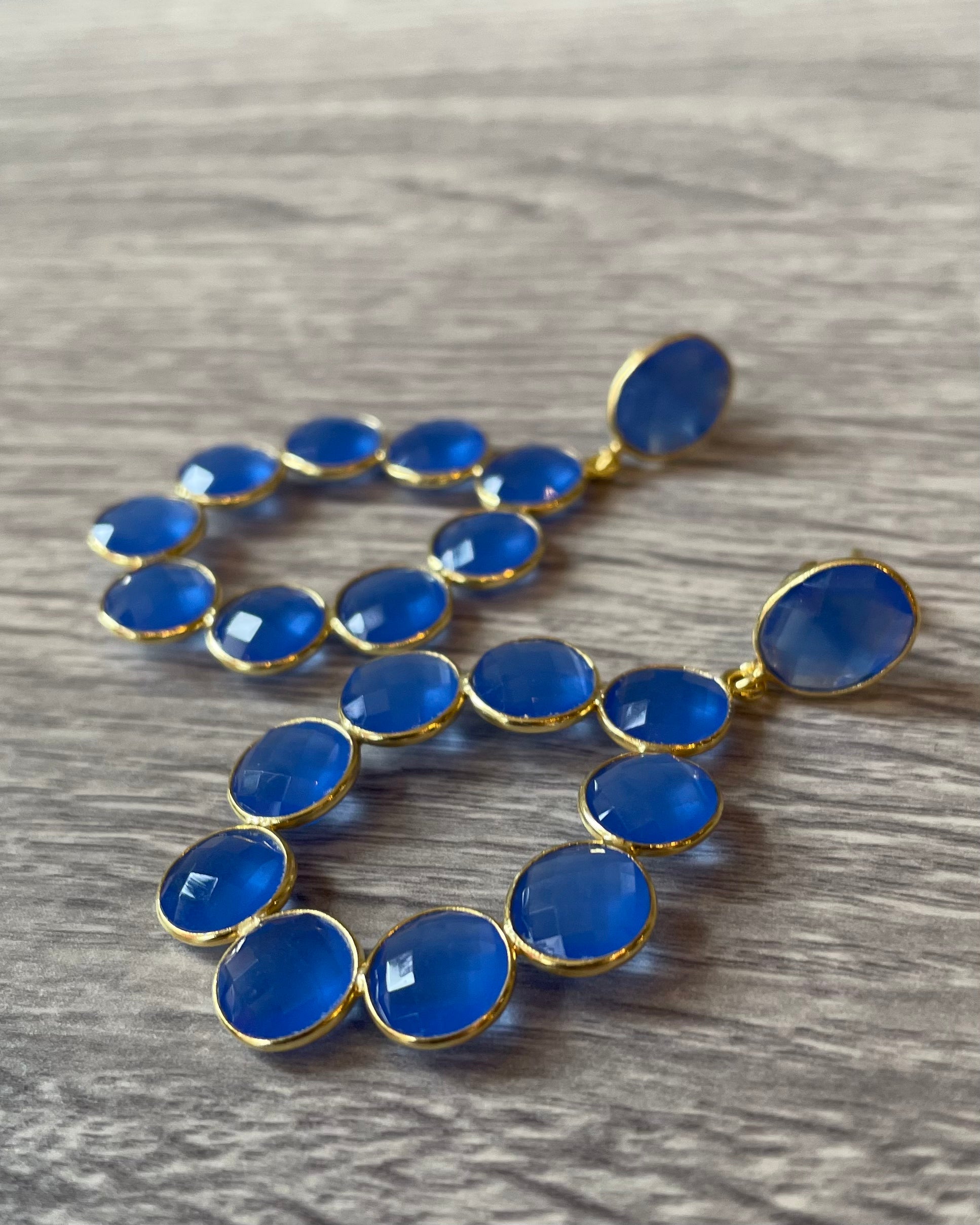 Indira Collection - Gemstone Statement Earring - Sky Blue