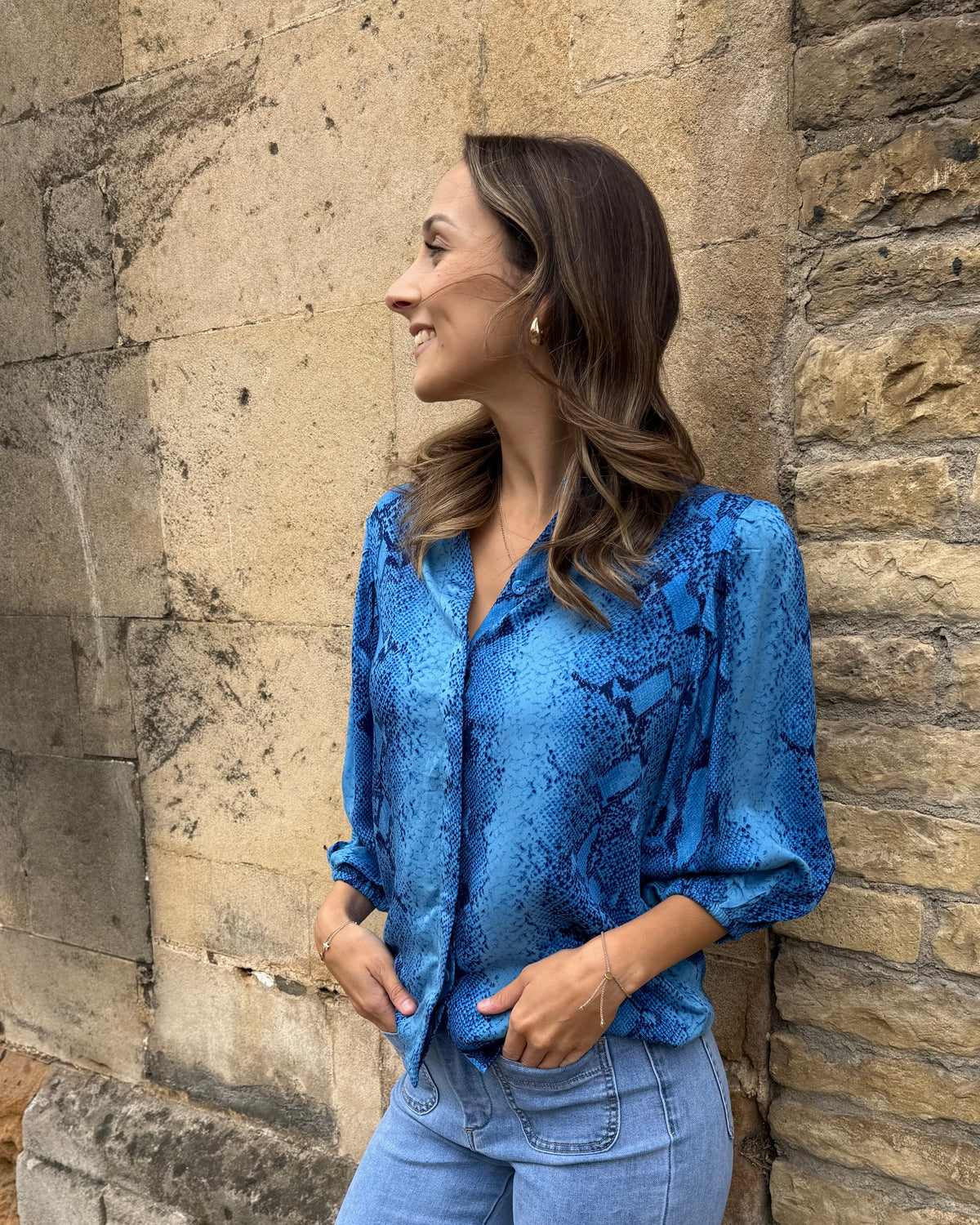 Molly Top - Insignia Blue Snakeskin