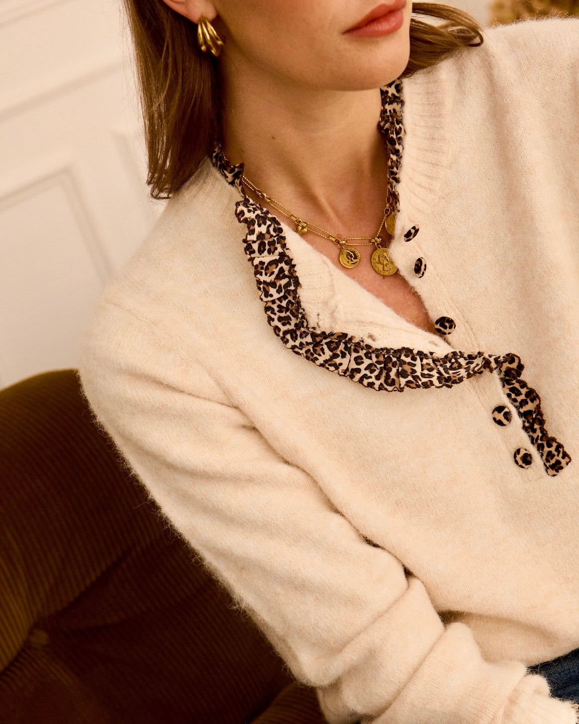 Lya Knit - Leopard Cream