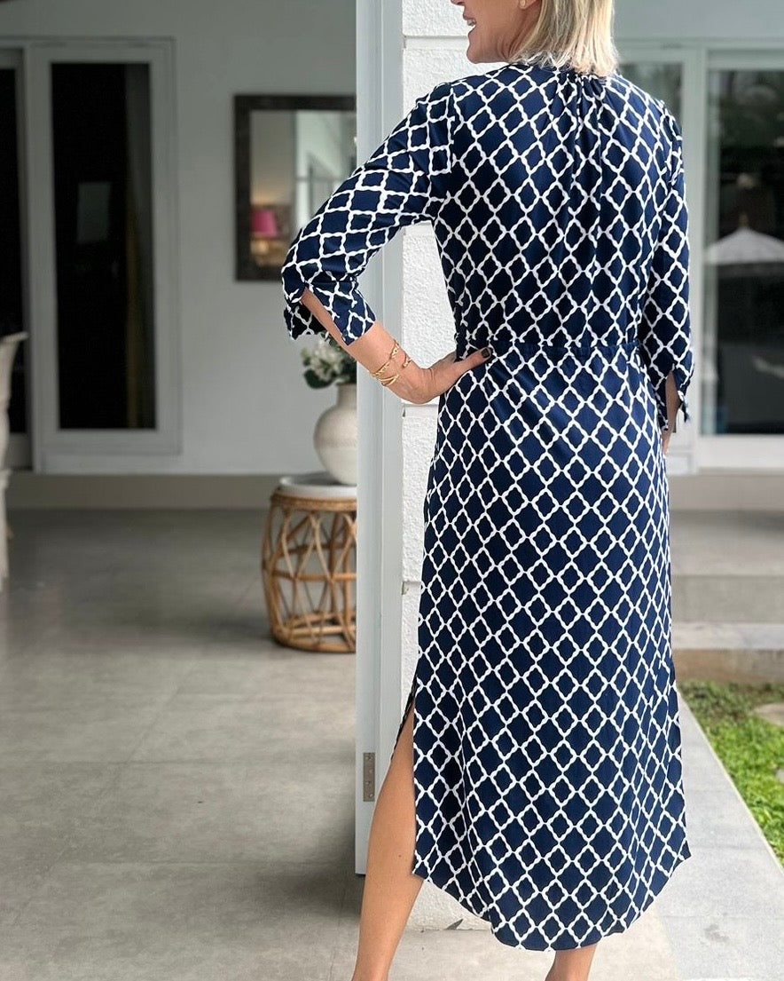 Eva Long - Navy Marquis