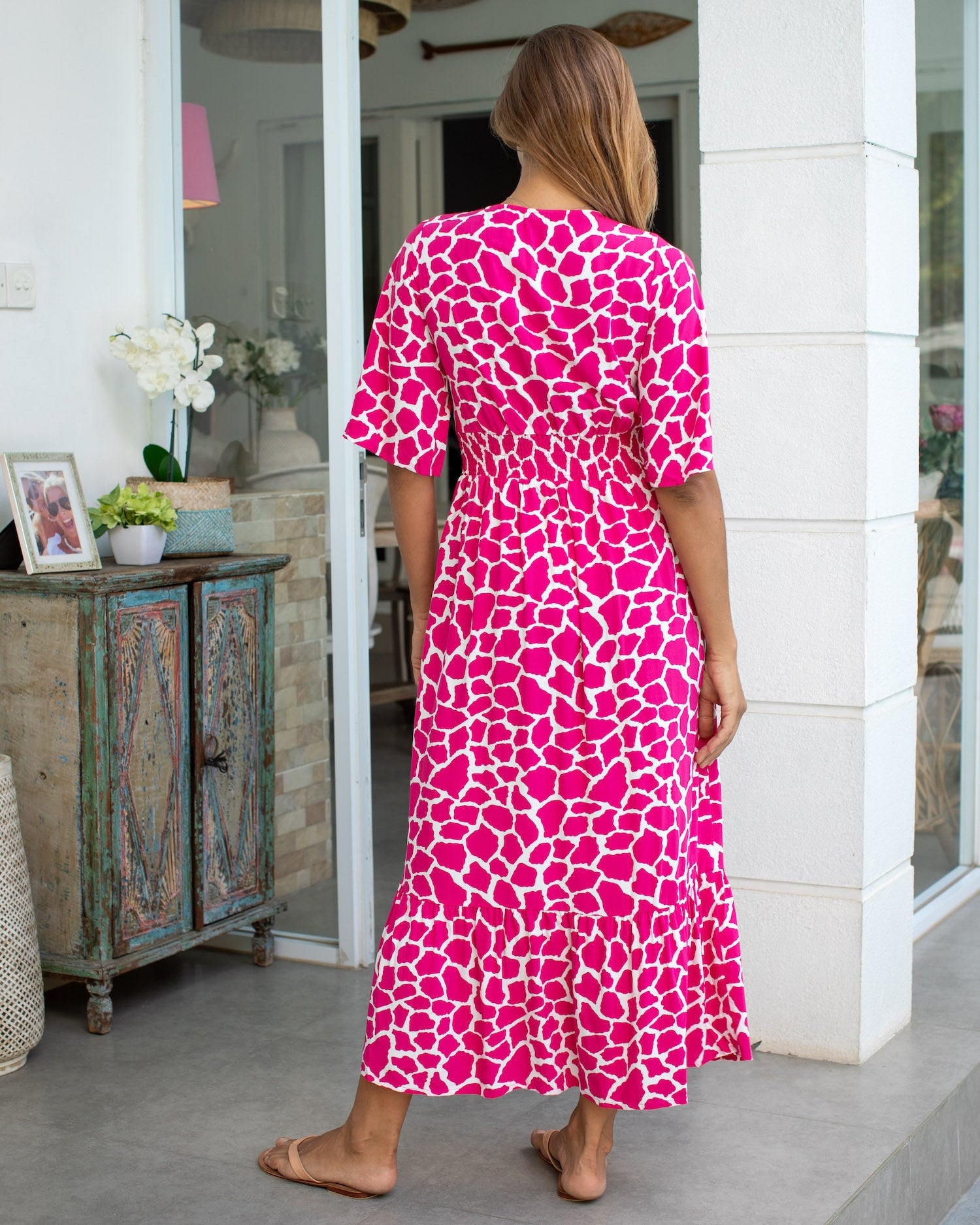 Willa Dress - Fuchsia Giraffe
