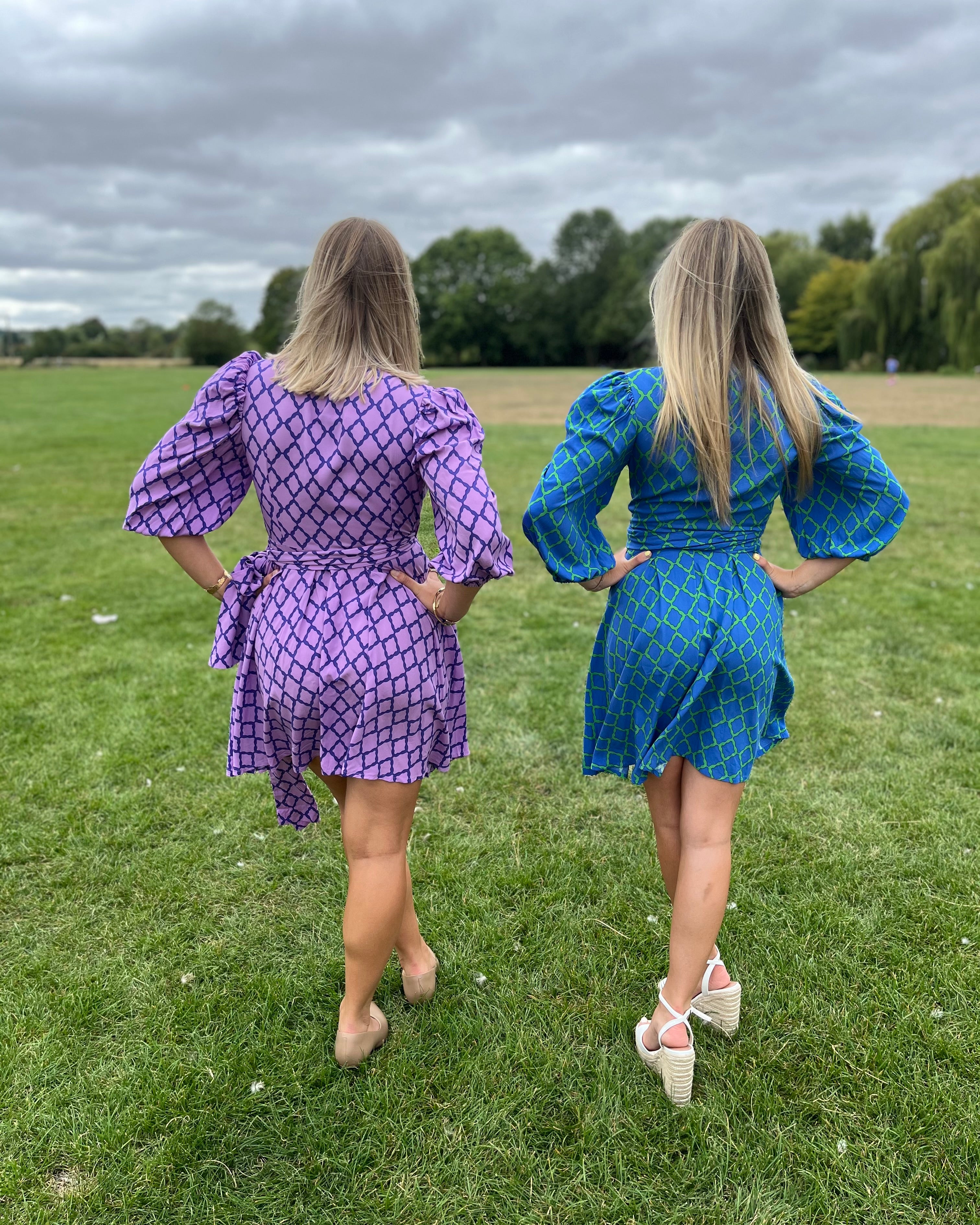 Freya Dress - Green Blue Marquis