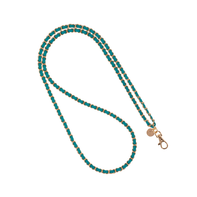 Cross Body Phone Chain - Emerald N Gold