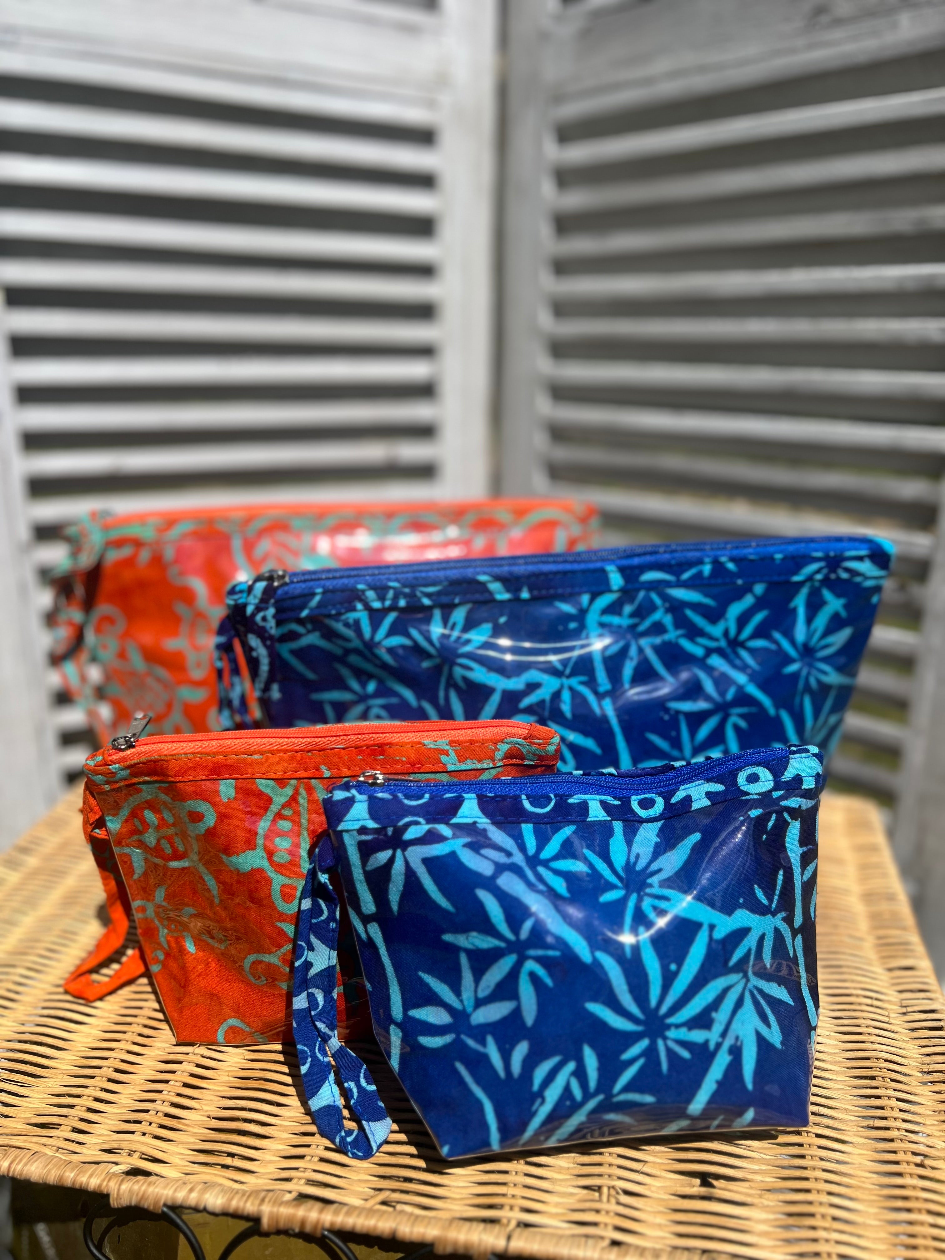 Cobalt Batik Cosmetic Pouch