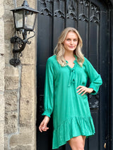 Carmel Dress - Bamboo Satin Fern Green