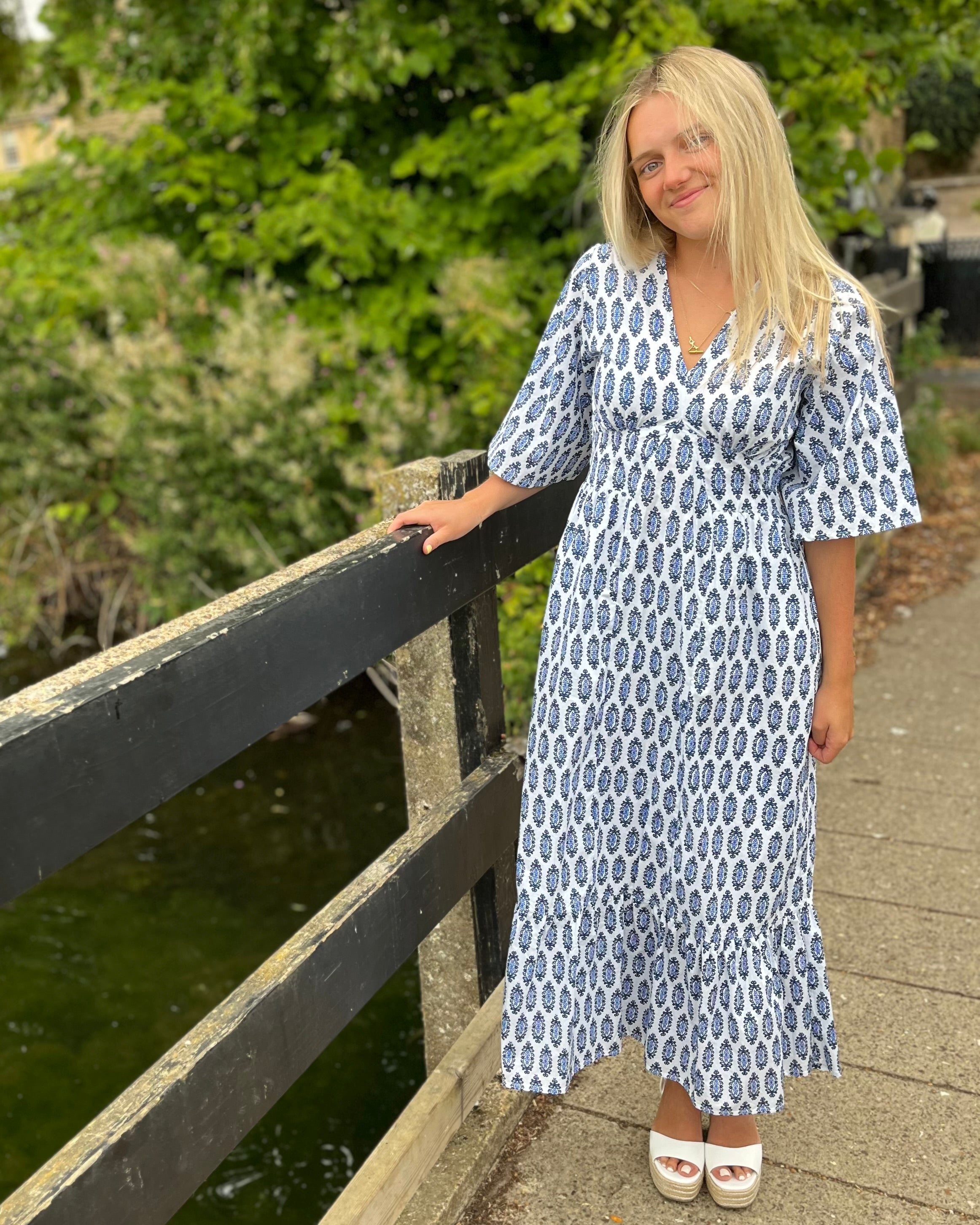 Willa - Navy Paisley Cotton