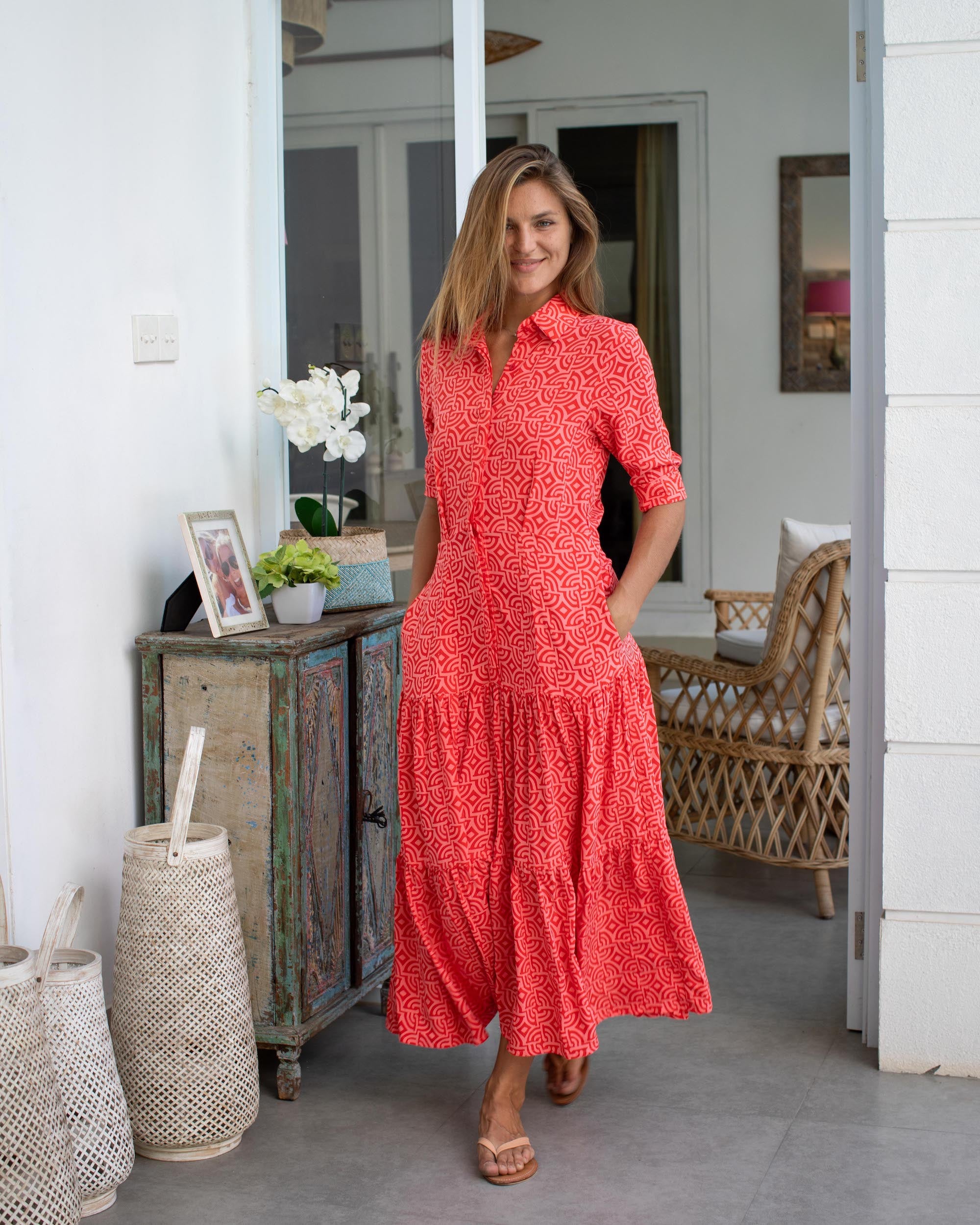 Tia Dress - Red Maize