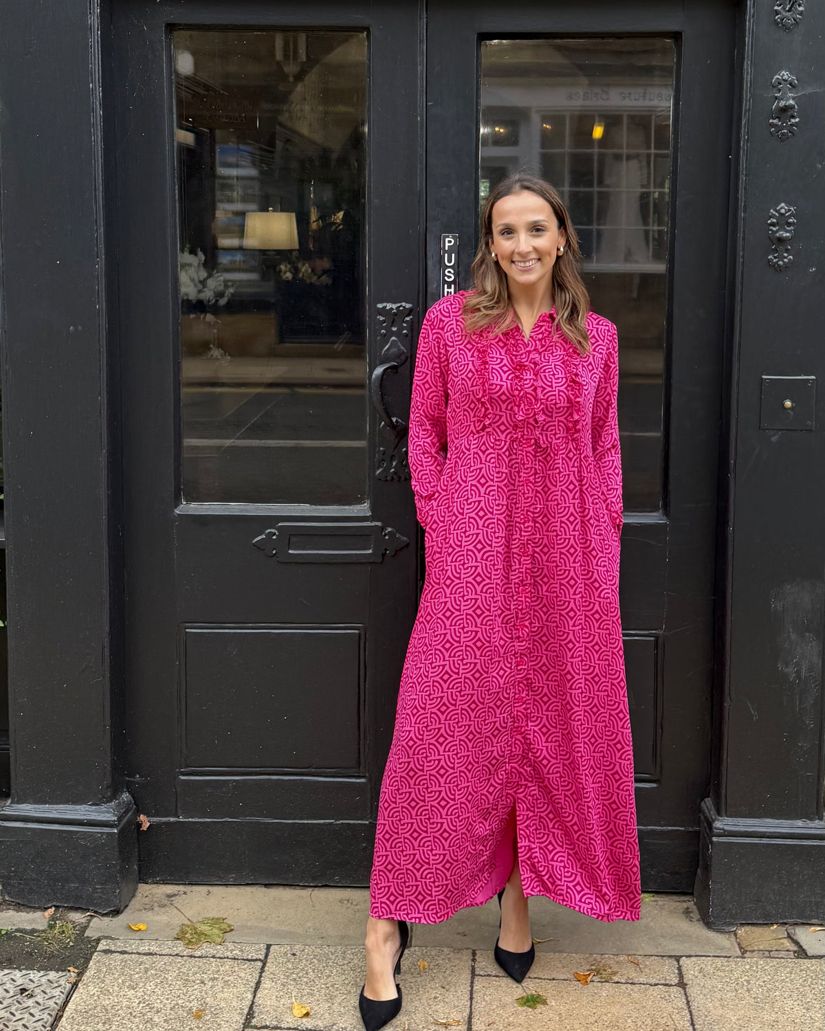 Melissa Dress - Magenta Large Maze