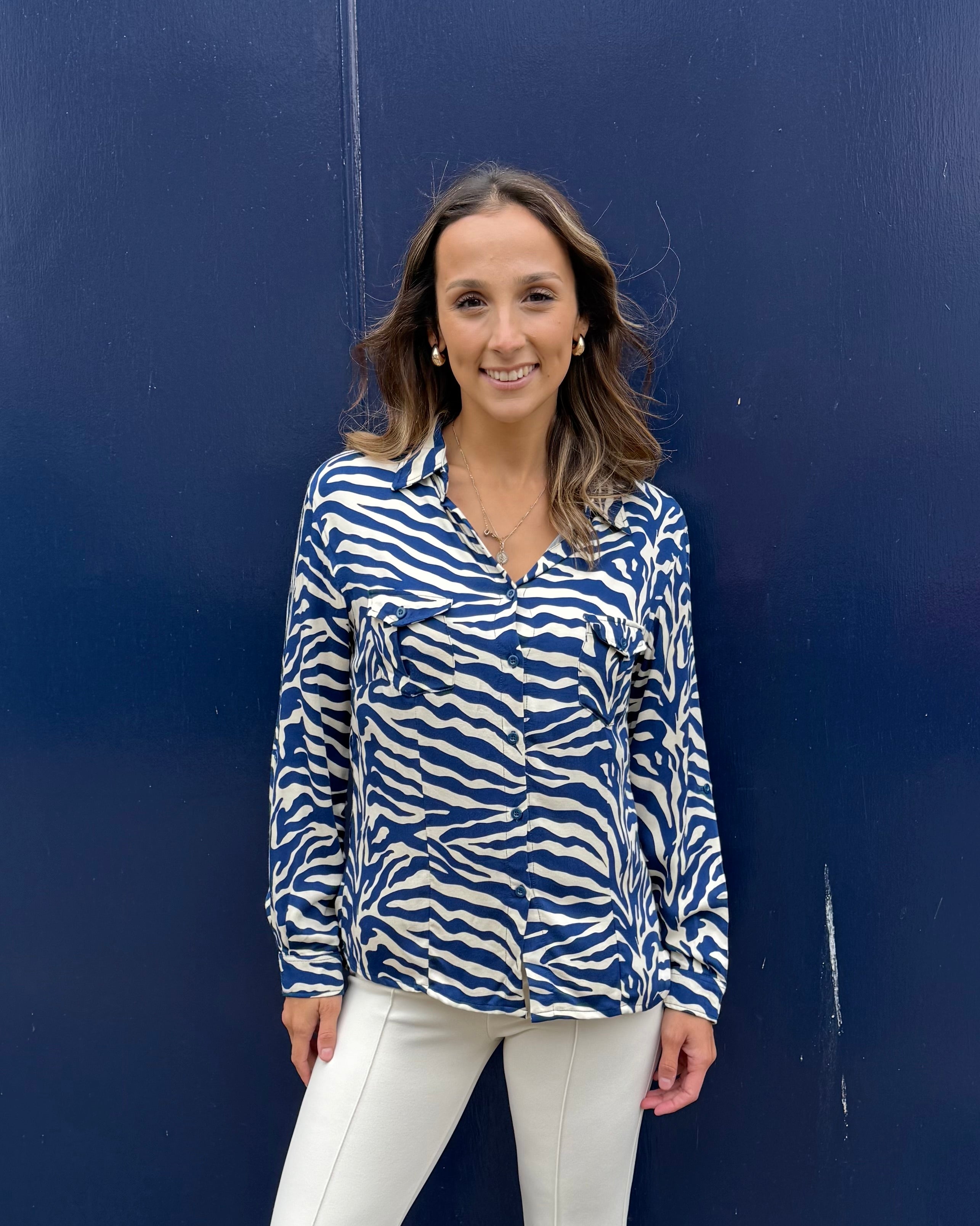 Firenze - Navy/ Cream Zebra