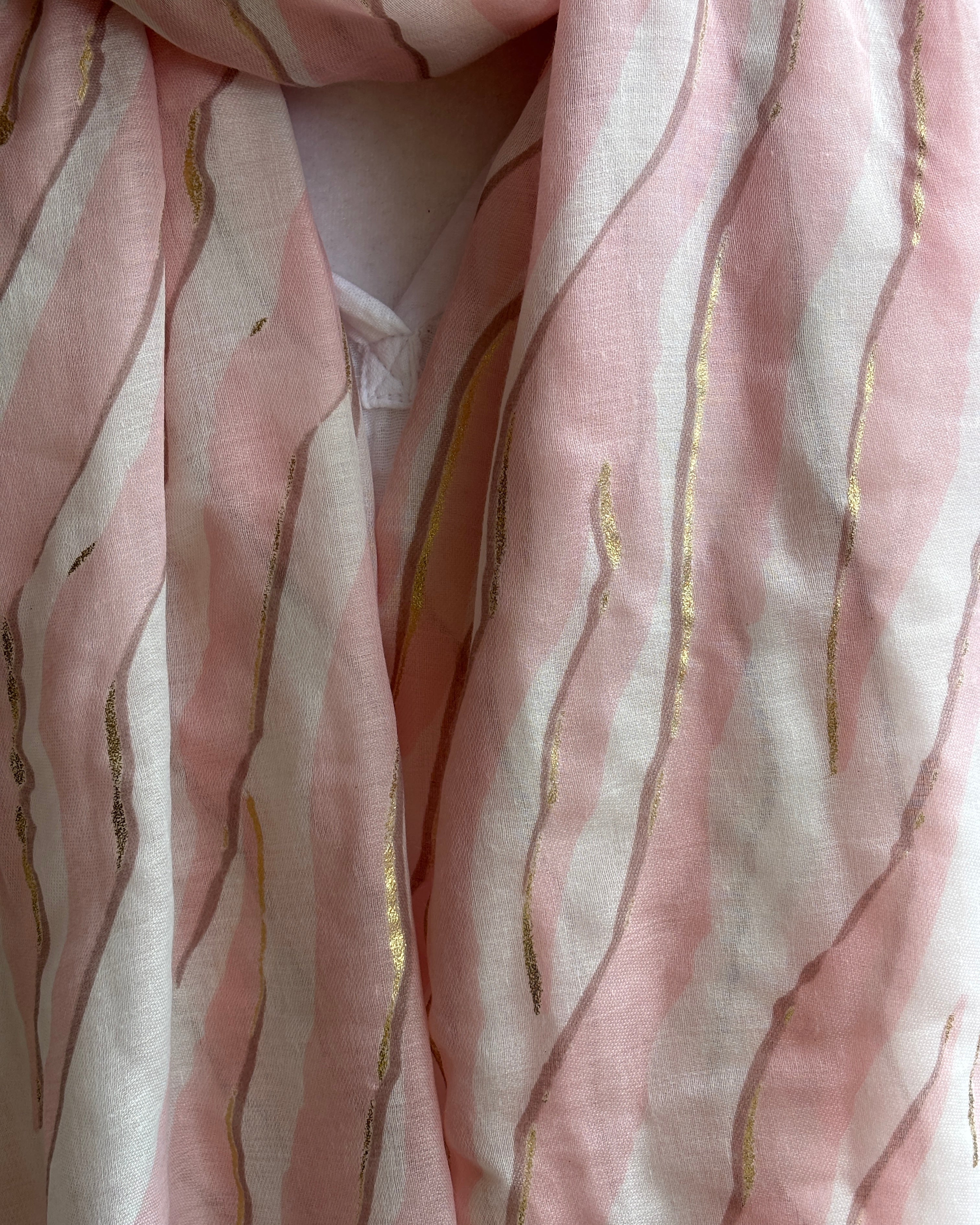 Pink and gold zebra scarf