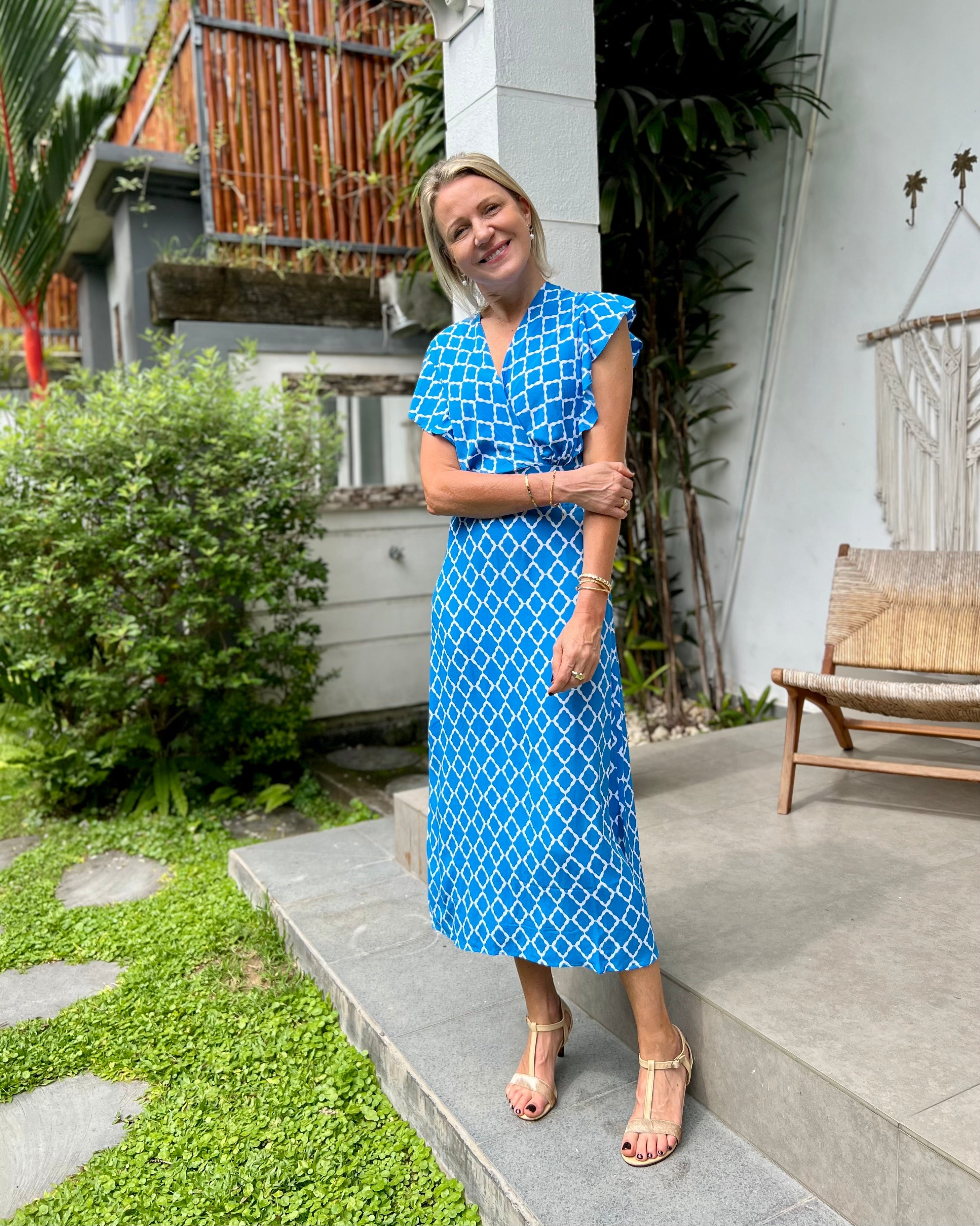 Julia Dress - Malibu Blue Marquis