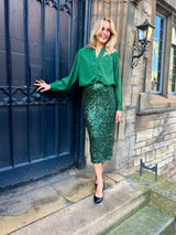 Sapone Textured Blouse - Green