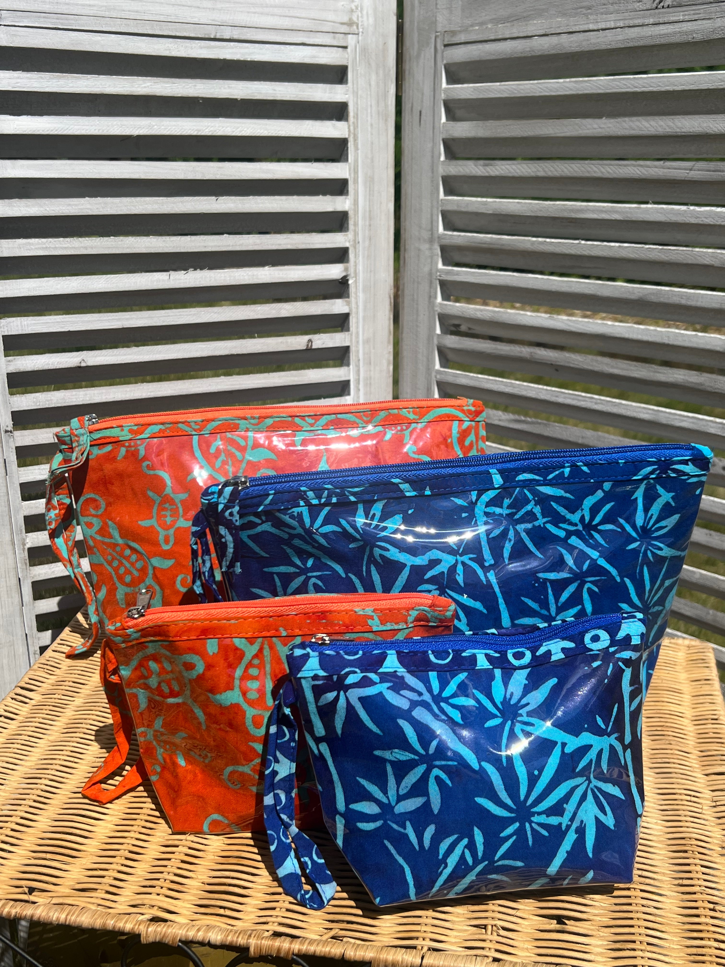 Cobalt Batik Cosmetic Pouch