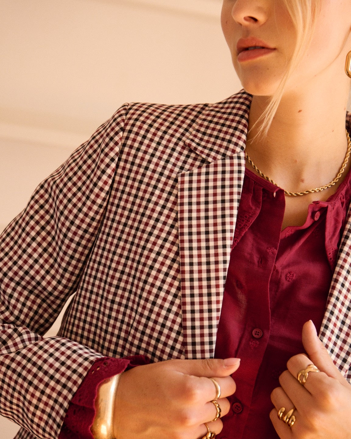 Gisele Check Blazer