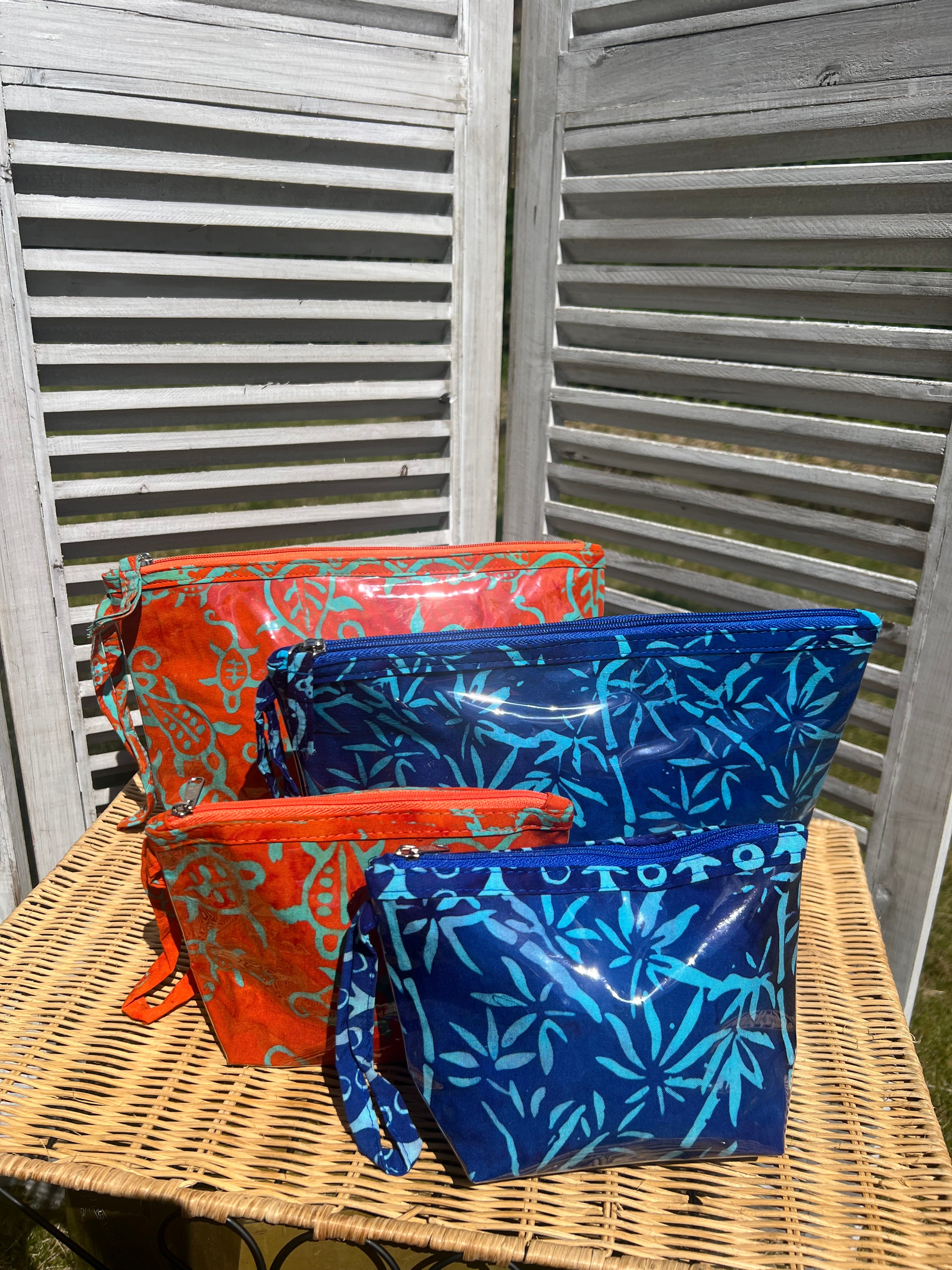 Cobalt Batik Cosmetic Pouch