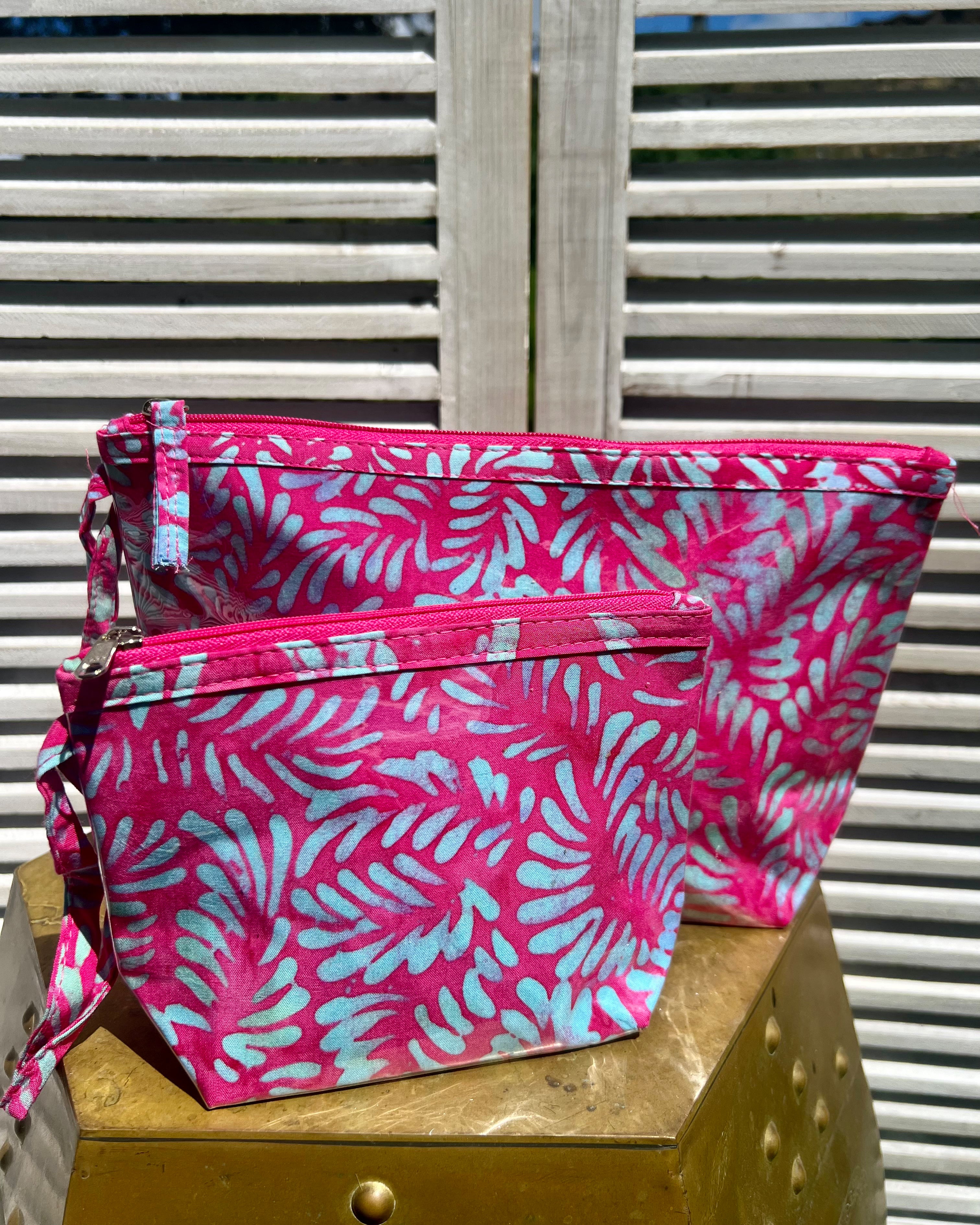 Pink Batik Cosmetic Pouch