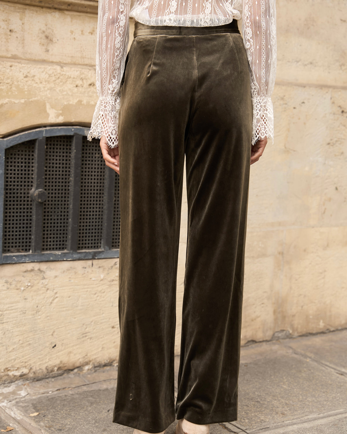 Juliette Velvet Trousers - Khaki Brown