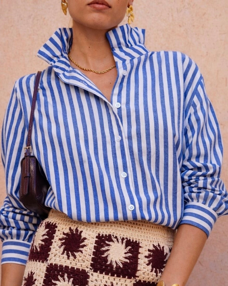 Azure Striped Blouse