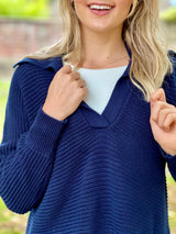 Vecouly Collared Knit - Marine