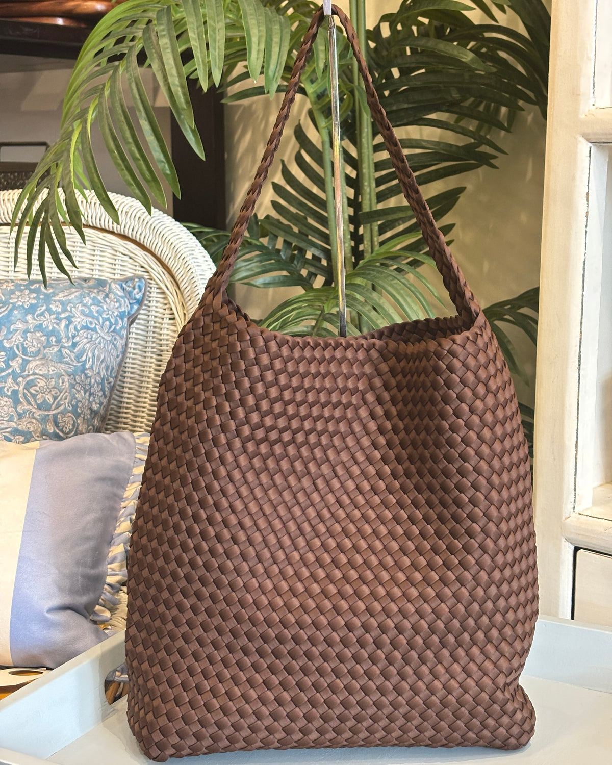 Marbella Woven Tote - Coffee