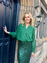 Sapone Textured Blouse - Green