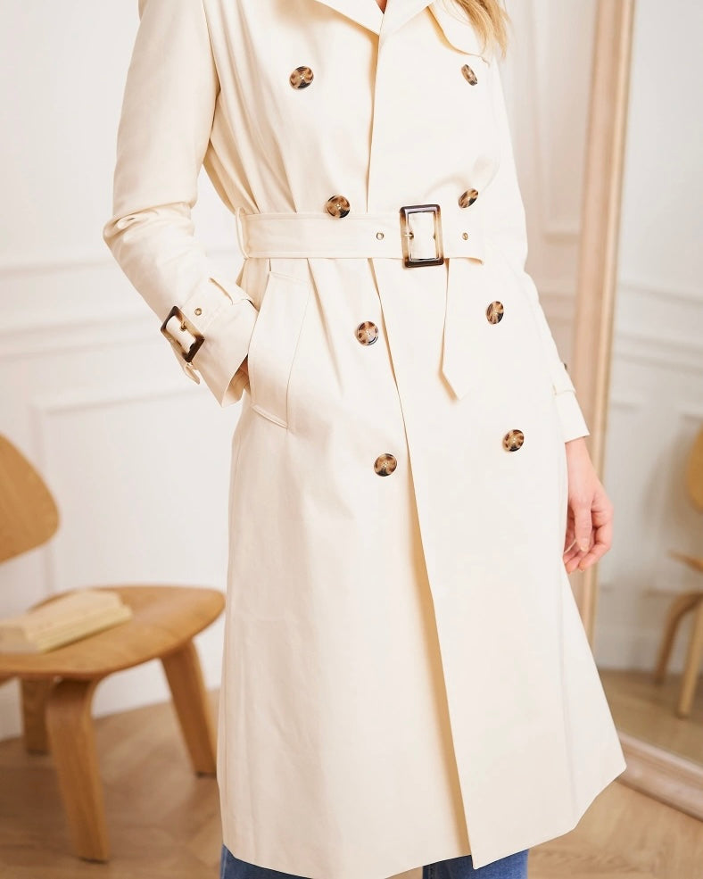 Tia Trench Coat - Ecru