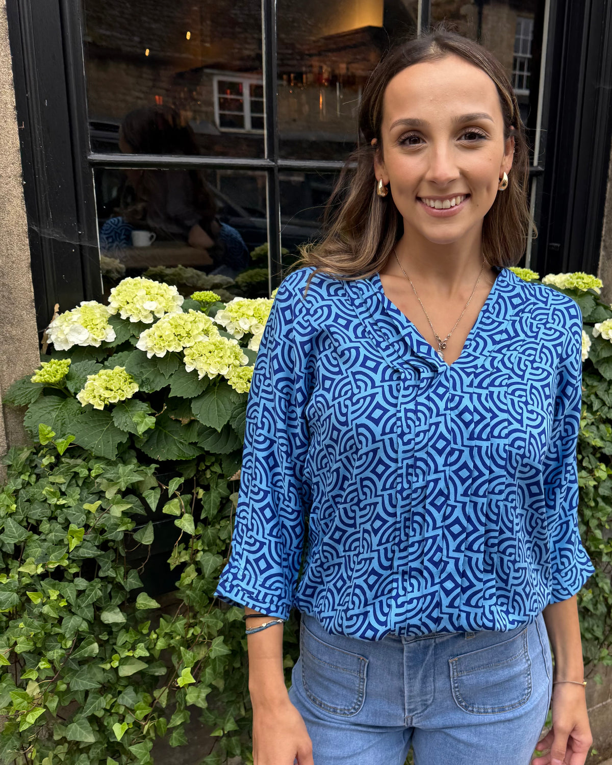 Kate Top - Insignia Blue Maze