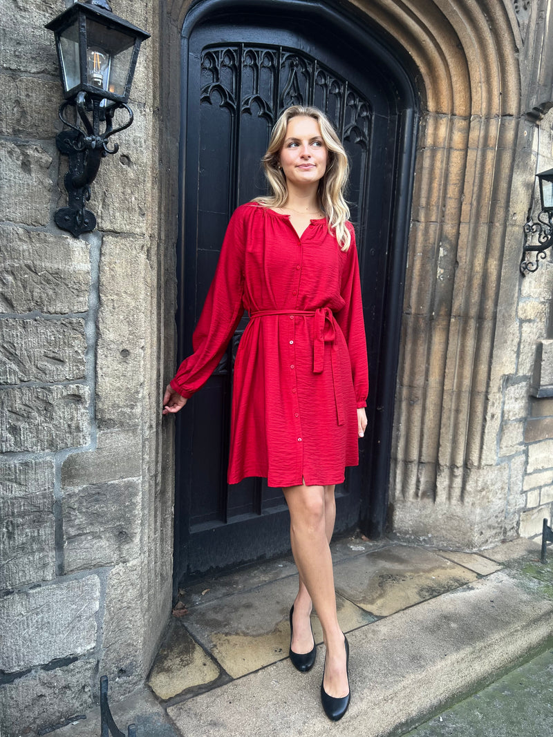 Misselia Dress - Cerise