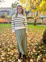 Janiale Satin Skirt - Khaki