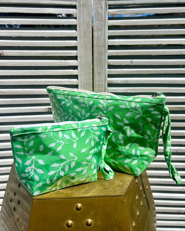 Green Batik Cosmetic Pouch