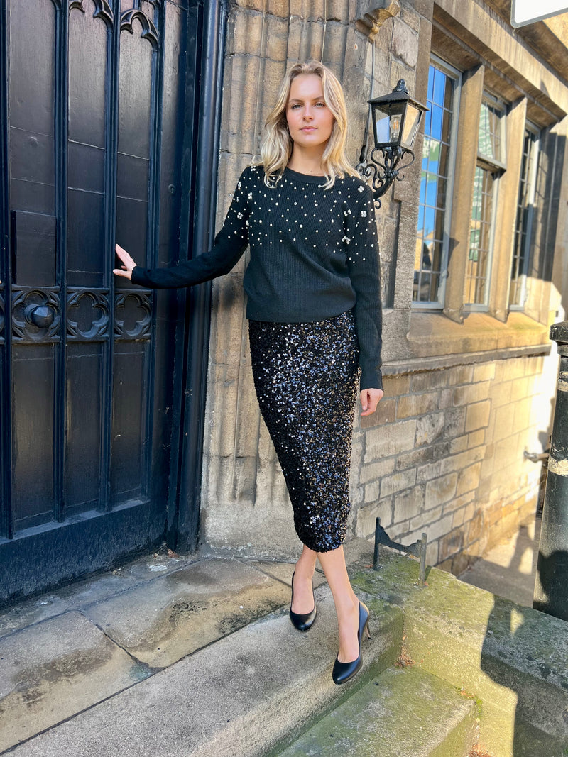 Jury Sequined Skirt - Noir