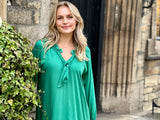 Carmel Dress - Bamboo Satin Fern Green