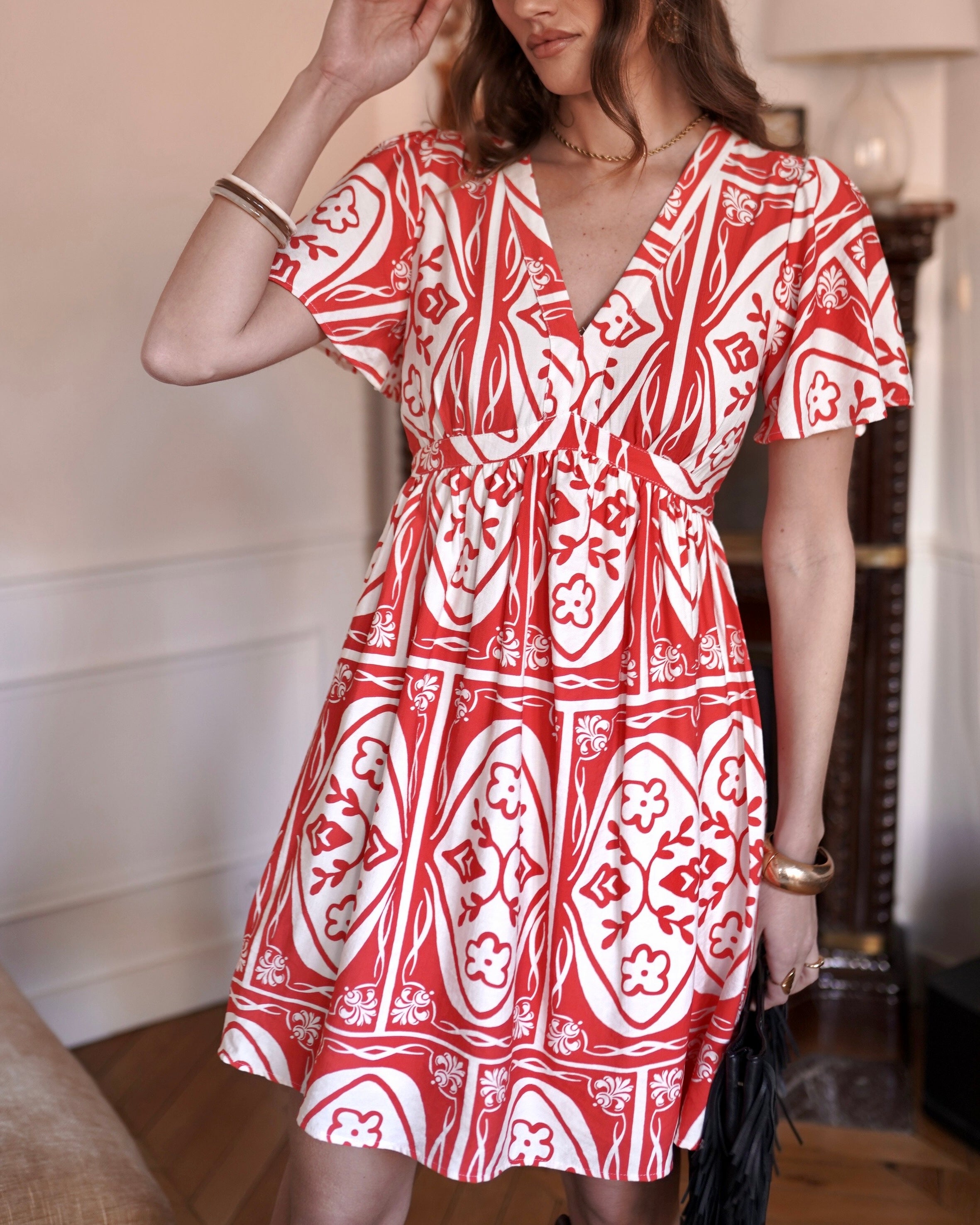 Flora Dress - Red Floral