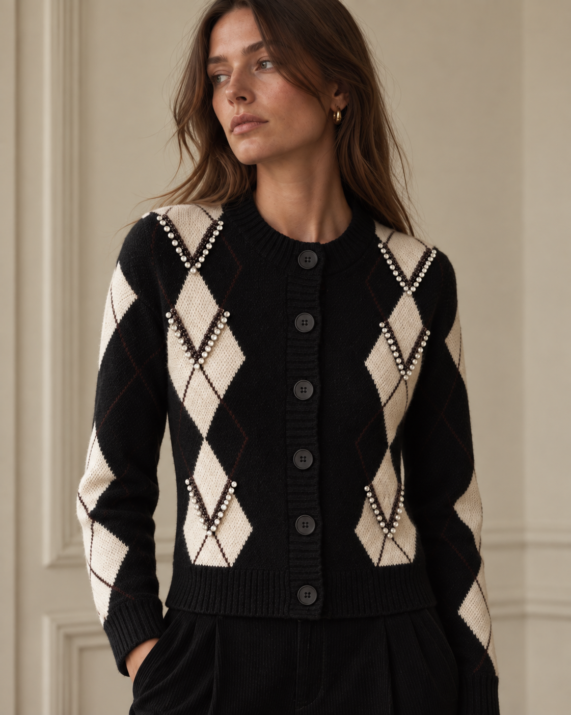 Nouba Argyle Diamanté Knit