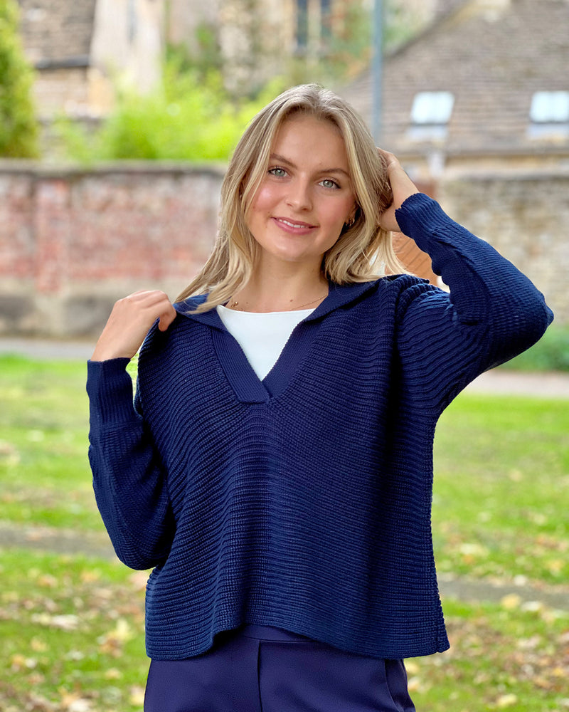 Vecouly Collared Knit - Marine