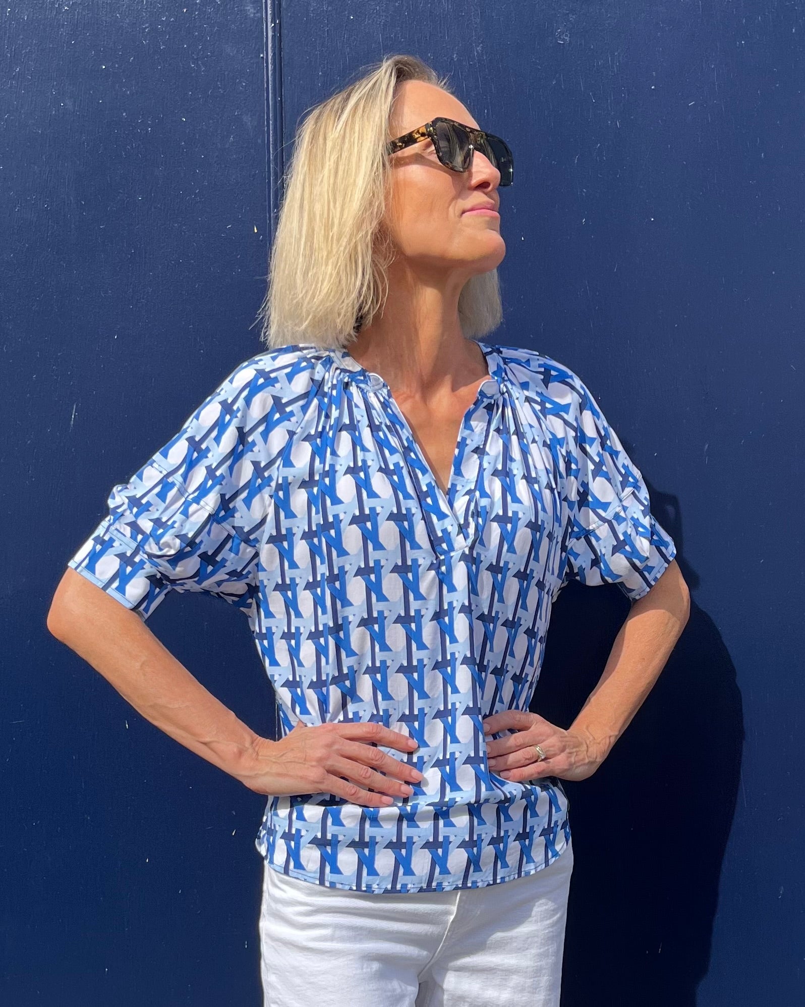Claudia - Large Blue Basketweave