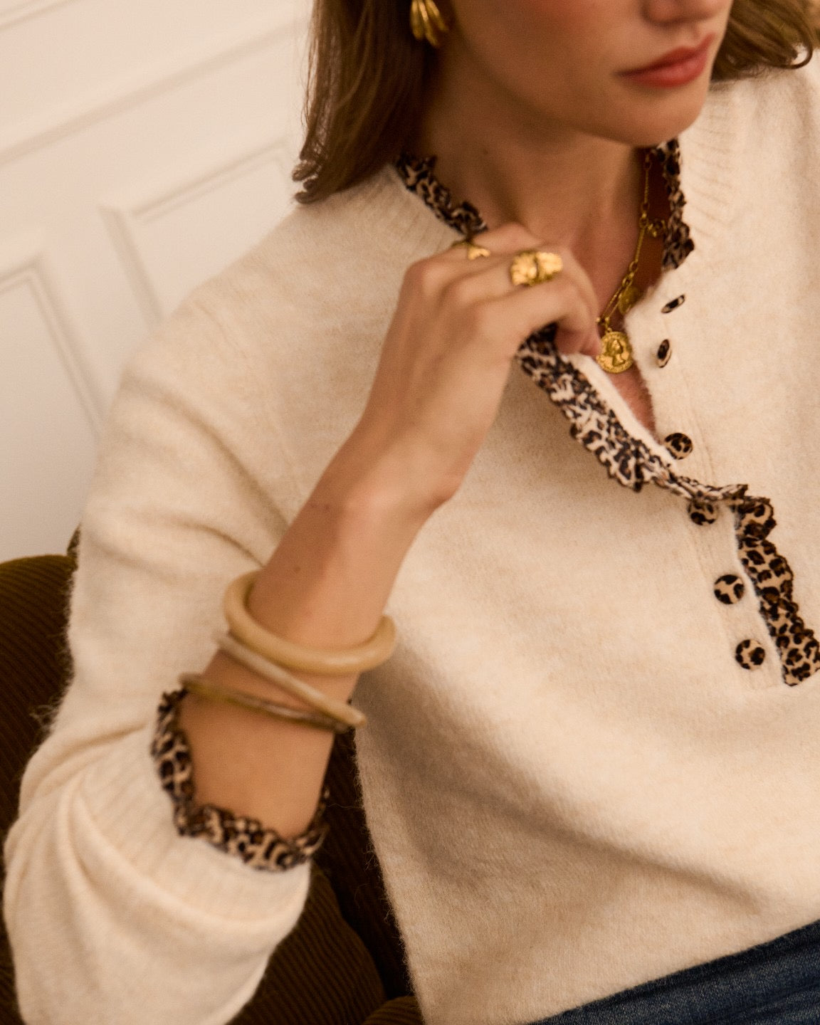 Lya Knit - Leopard Cream