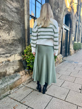 Janiale Satin Skirt - Khaki