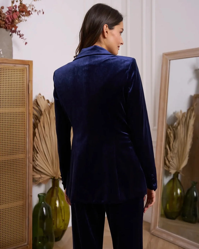 Julietta Velvet Jacket - Navy