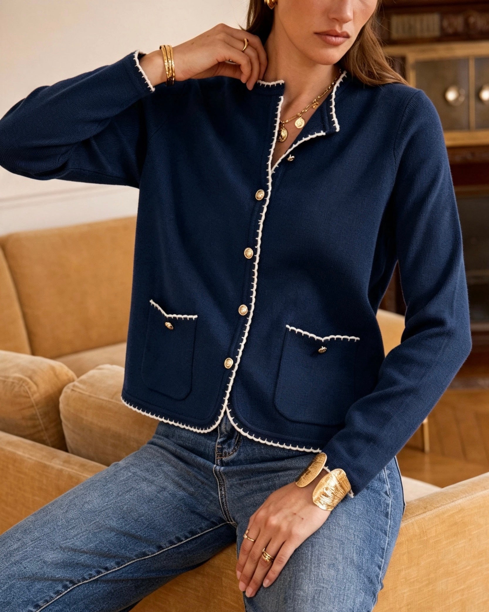 Jeanne Knit - Navy