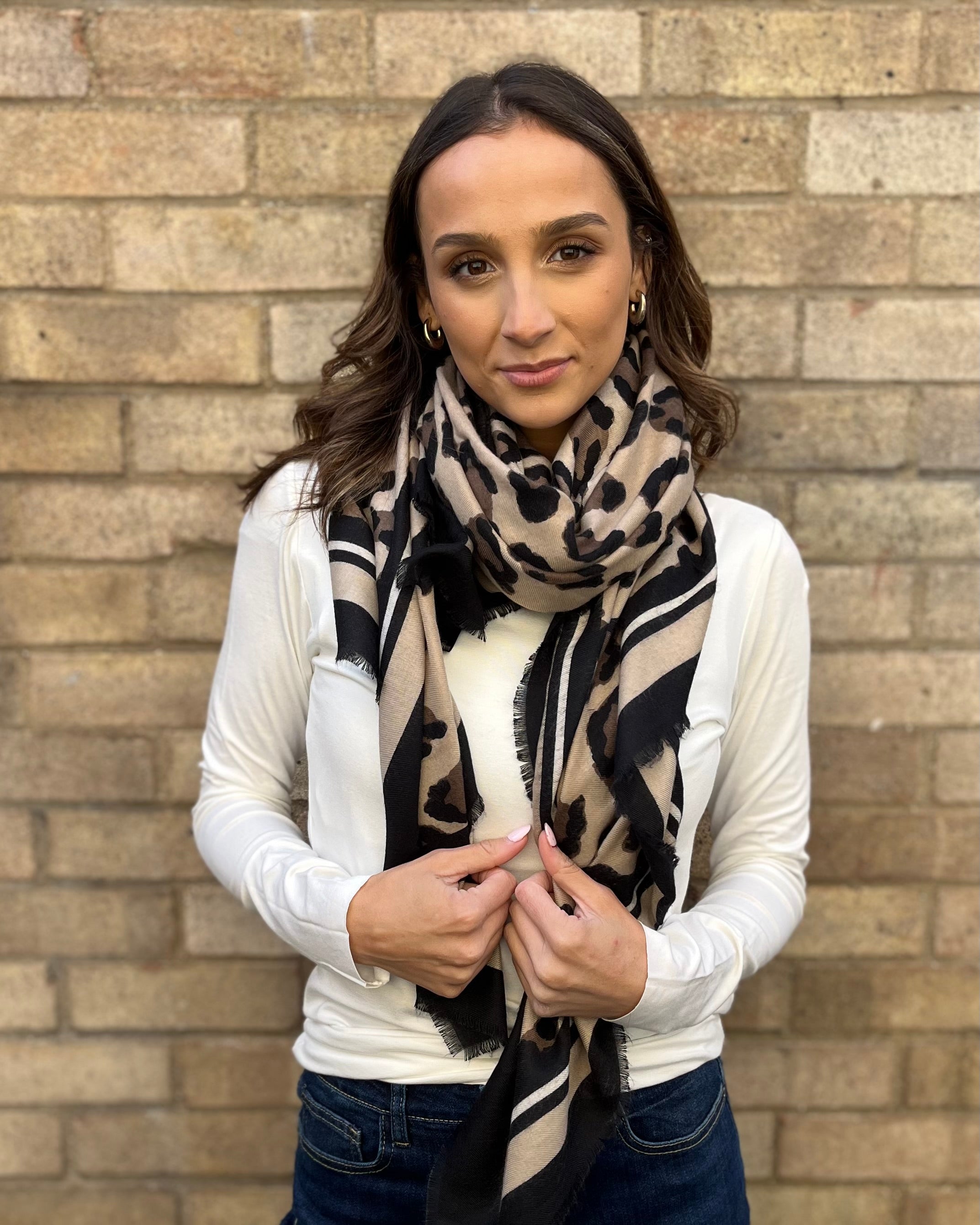 Cheetah Scarf - Taupe