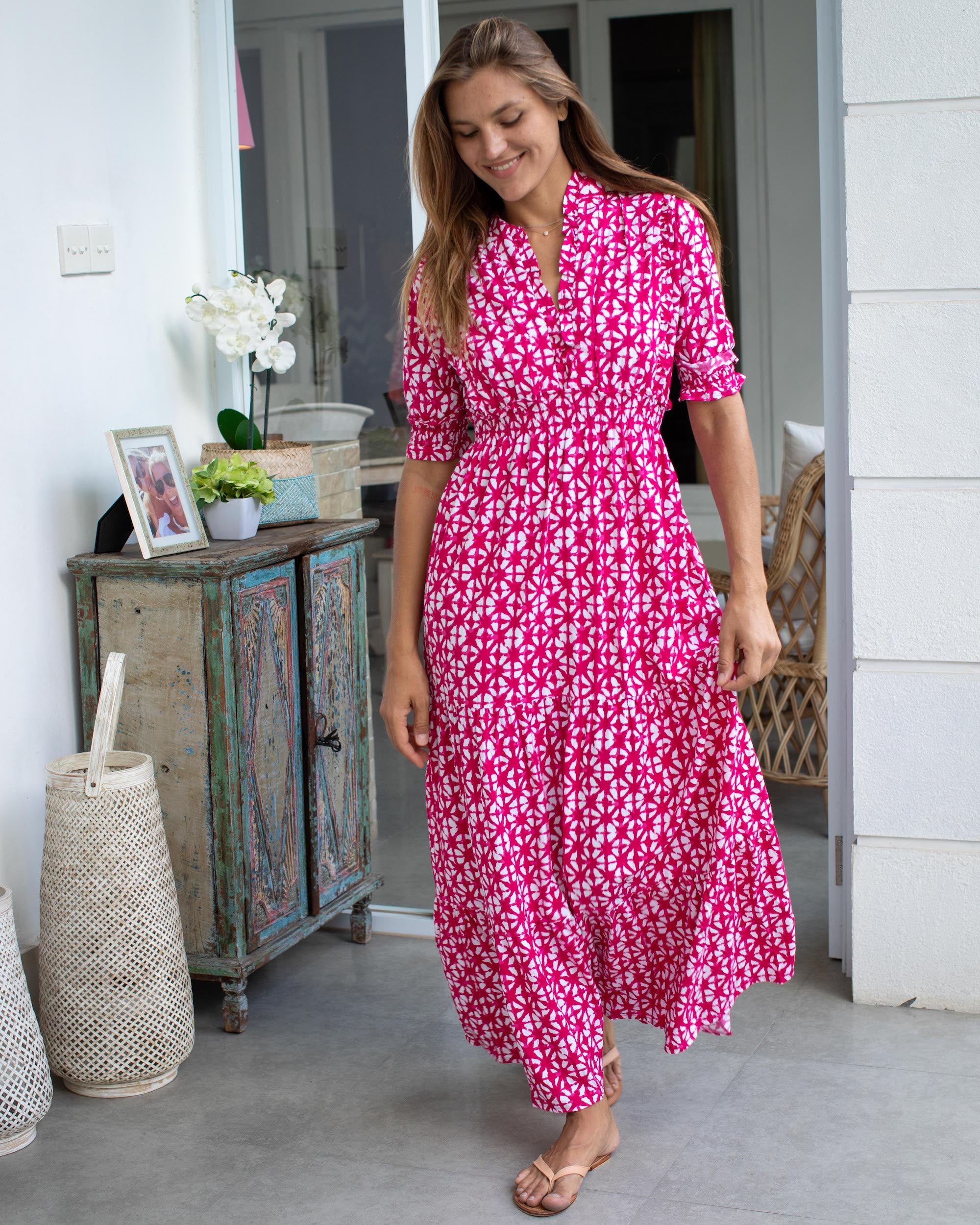 Jo Dress - Pink Batik