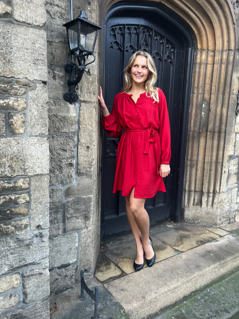 Misselia Dress - Cerise
