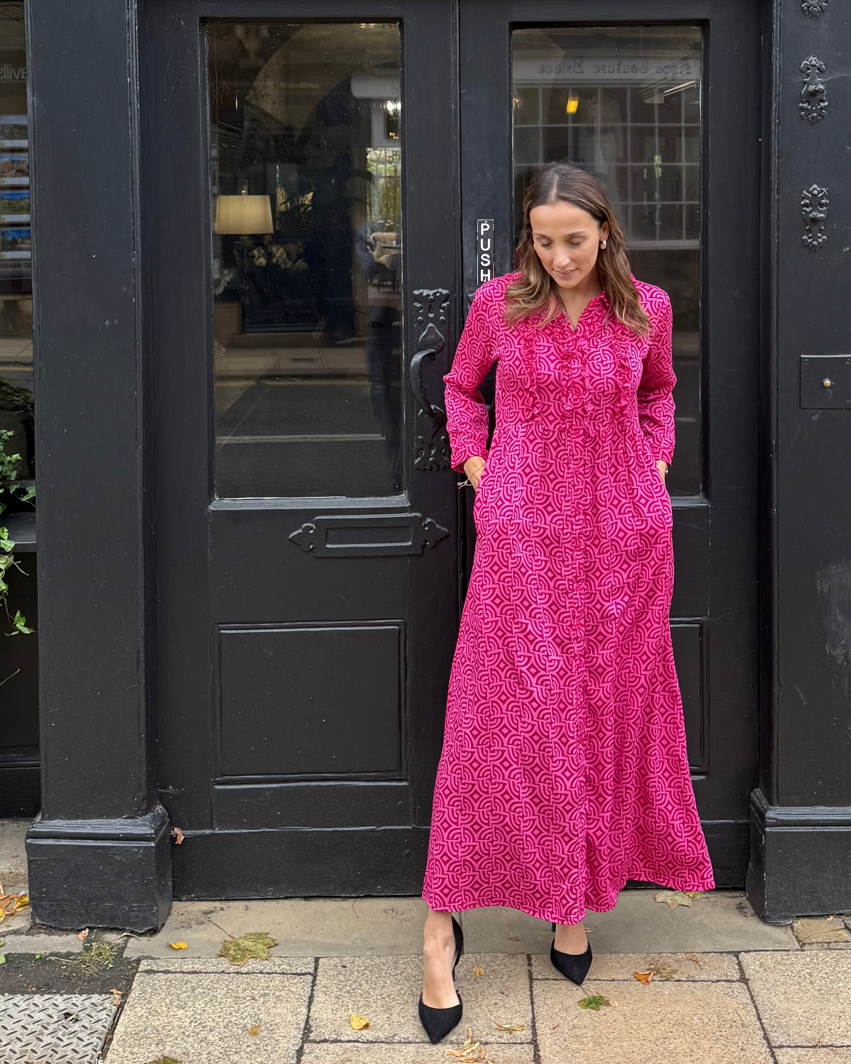 Melissa Dress - Magenta Large Maze